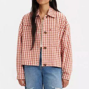 Levi's Cara Cotton Prep Jacket in Red/White Henrietta Check Size M